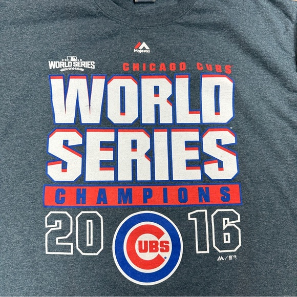 (L) Majestic MLB Chicago Cubs World Series Champions 2016 Long Sleeve Men - Picture 2 of 2